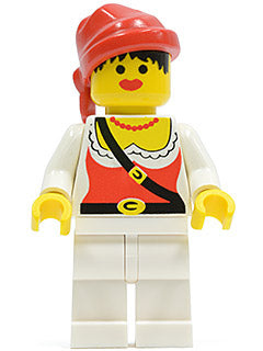PI058 Pirate Female, White Legs, Red Bandana