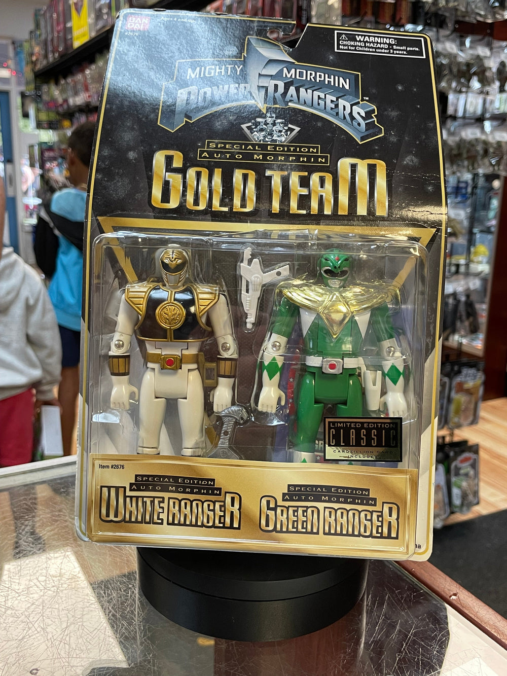 White & Green Ranger GOLD TEAM (Vintage MMPR Power Rangers, Bandai) **SEALED**