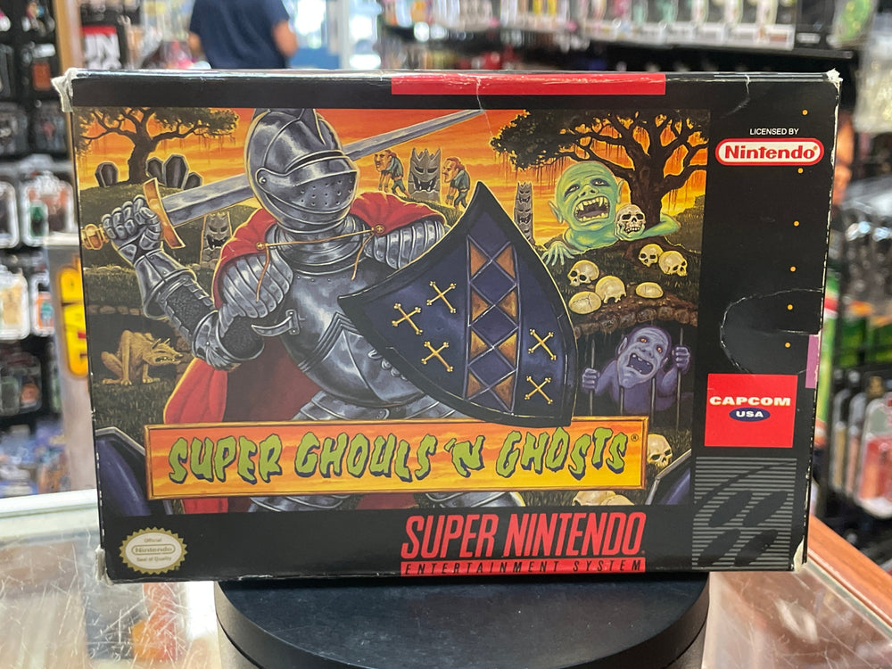 Super Ghouls N' Ghost with Box & Manual (SNES Super Nintendo, Vintage Video Games) LOOSE