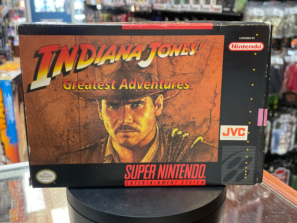 Indiana Jones Greatest Adventures with Box & Manual (SNES Super Nintendo, Vintage Video Games) LOOSE