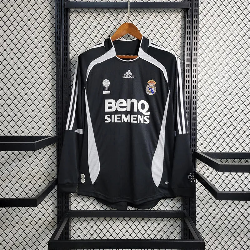 Long Sleeves Away Real Madrid Jersey 06/07 Retro Football