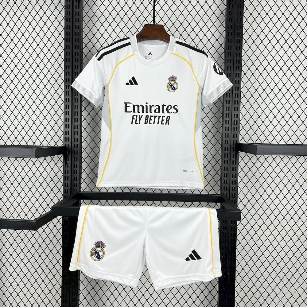 Kids Real Madrid Home Jersey 25/26 Football Kit Soccer