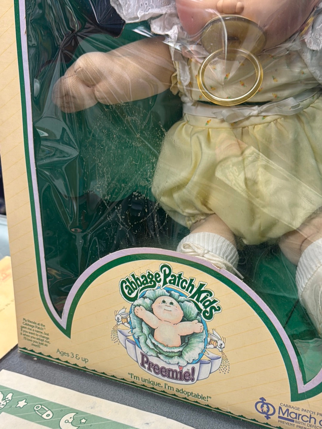 Clea Joette Preemie with Papers Box (Vintage CPK Cabbage Patch Kid, Coleco) product image 12, provided for visual reference