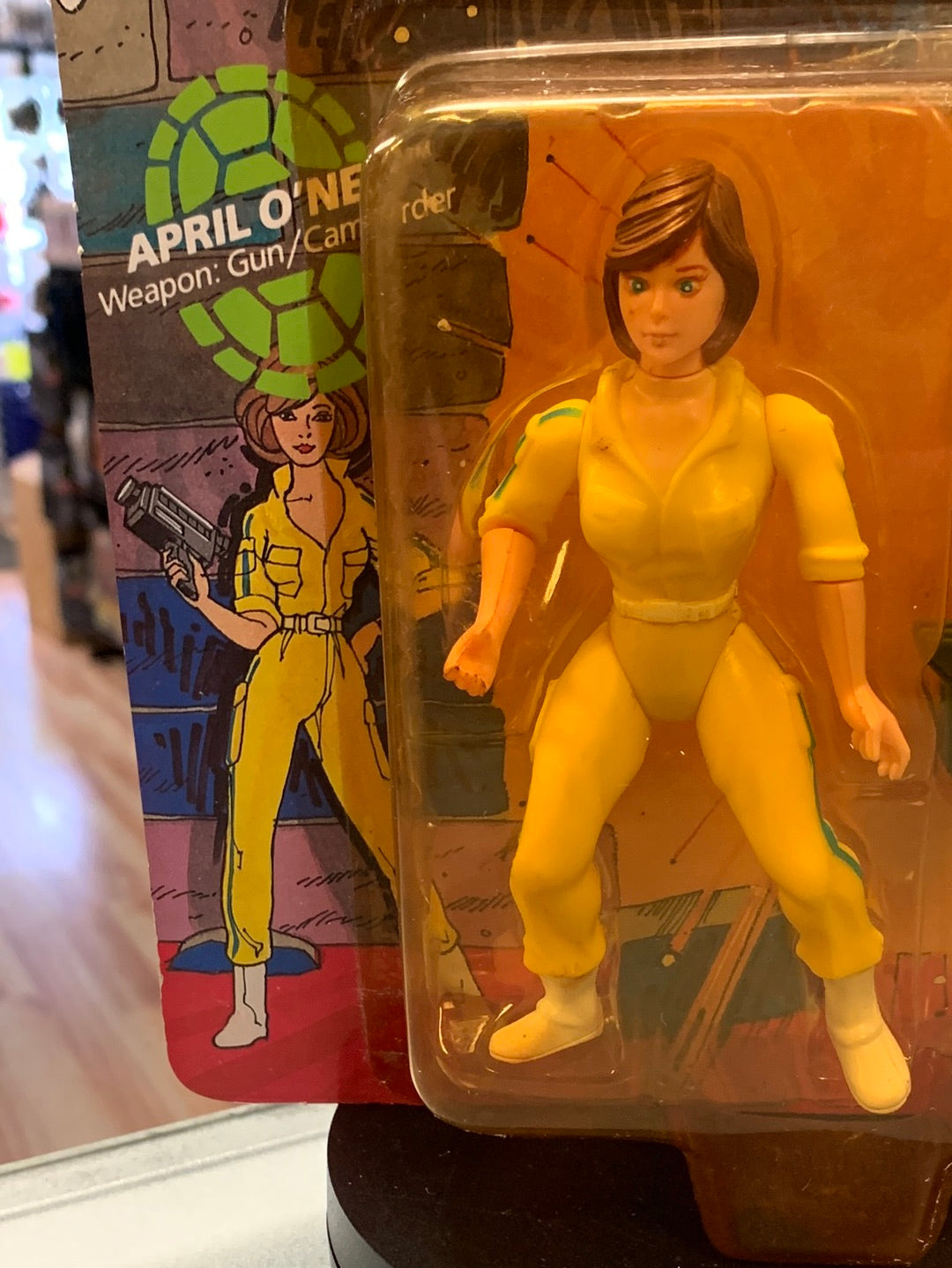 April O’Neil Blue 10 Back 0133 (Vintage TMNT Ninja Turtles, Playmates) Sealed product image 6, provided for visual reference
