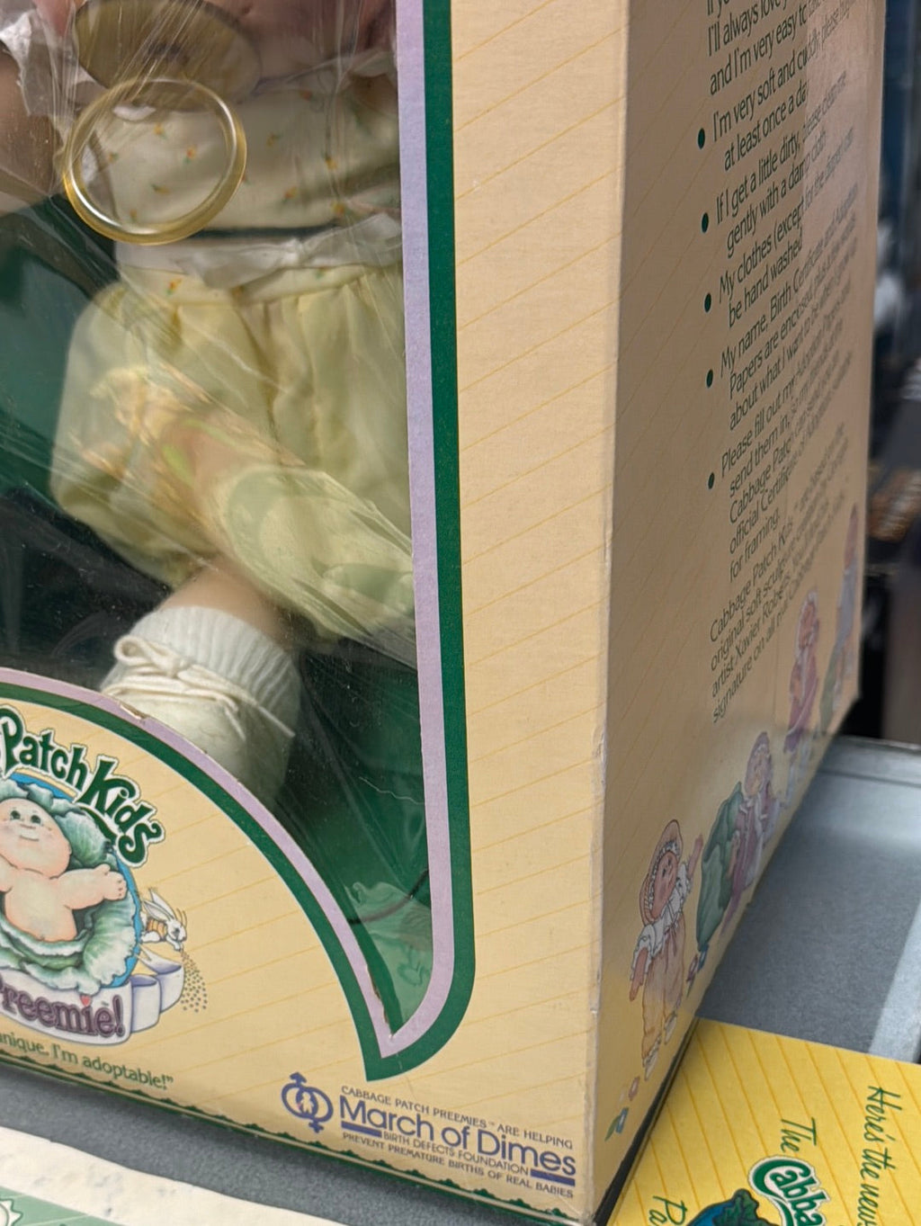 Clea Joette Preemie with Papers Box (Vintage CPK Cabbage Patch Kid, Coleco) product image 11, provided for visual reference