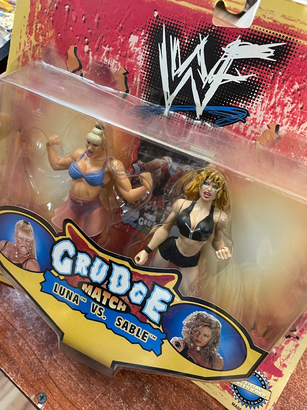 Luna & Sable Grudge Match (Vintage WWF Bone Crunchers, Jakks Pacific) SEALED product image 4, provided for visual reference