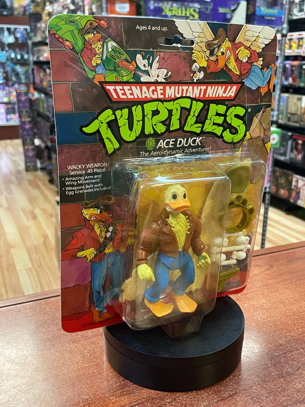 Ace Duck No Hat -14 Back- (Vintage TMNT Ninja Turtles, Playmates) **SEALED** product image 5, provided for visual reference
