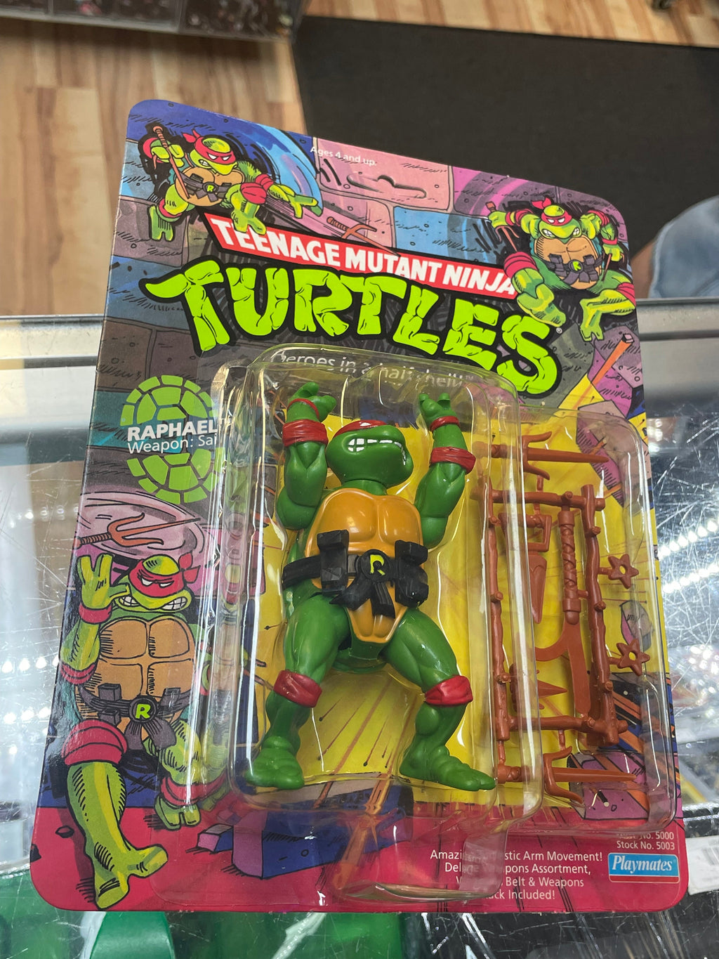 Hard Head Raphael -10 Back- (Vintage TMNT Ninja Turtles, Playmates) **SEALED** product image 8, provided for visual
