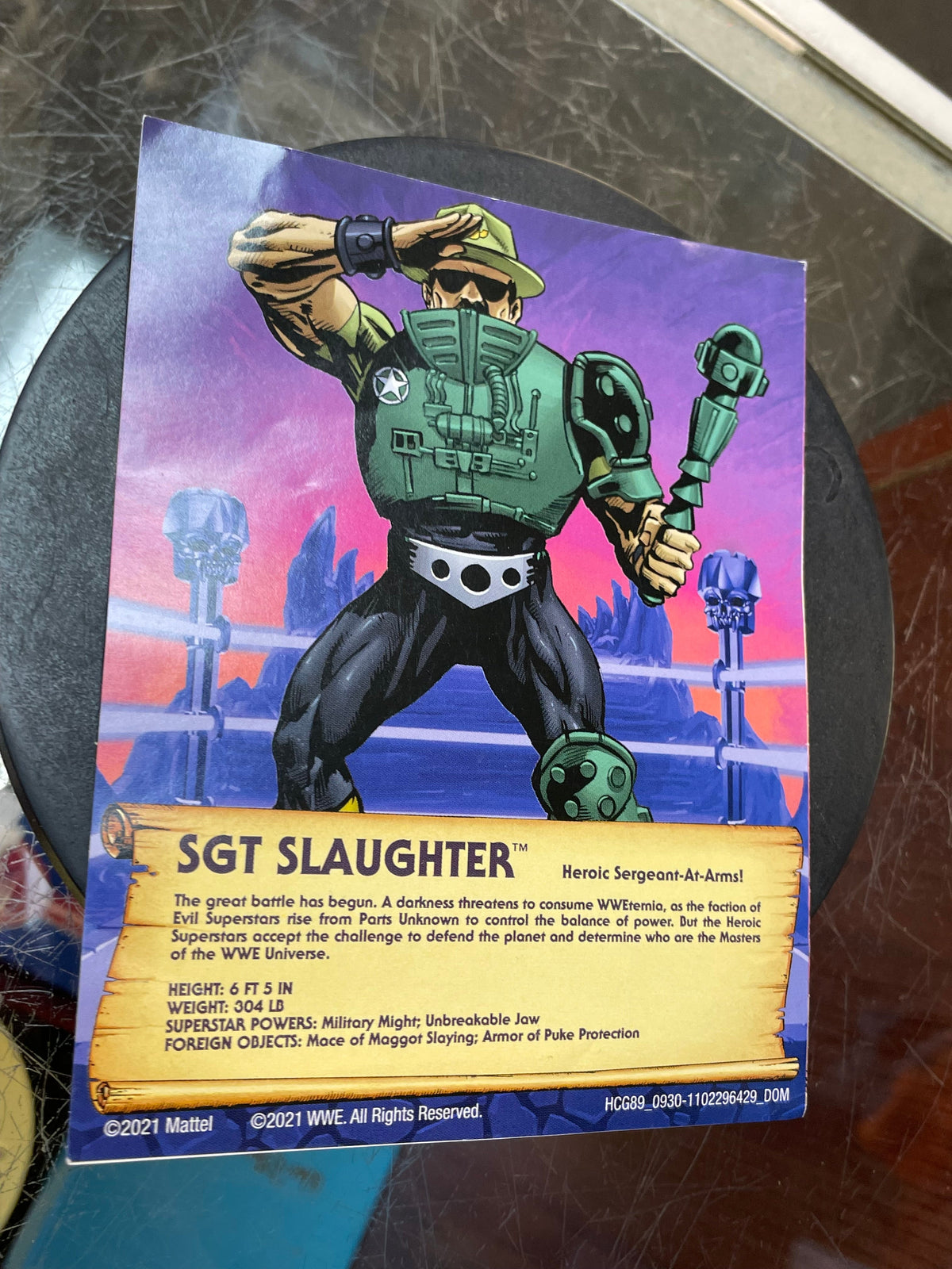 Sgt Slaughter as Man at Arms (WWE MOTU, Mattel) **COMPLETE** product image 10, provided for visual reference and product