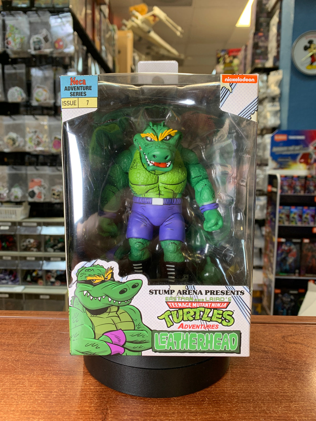 Stump Arena Leatherhead (TMNT Ninja Turtles Adventures, NECA) SEALED product image 1, provided for visual reference and
