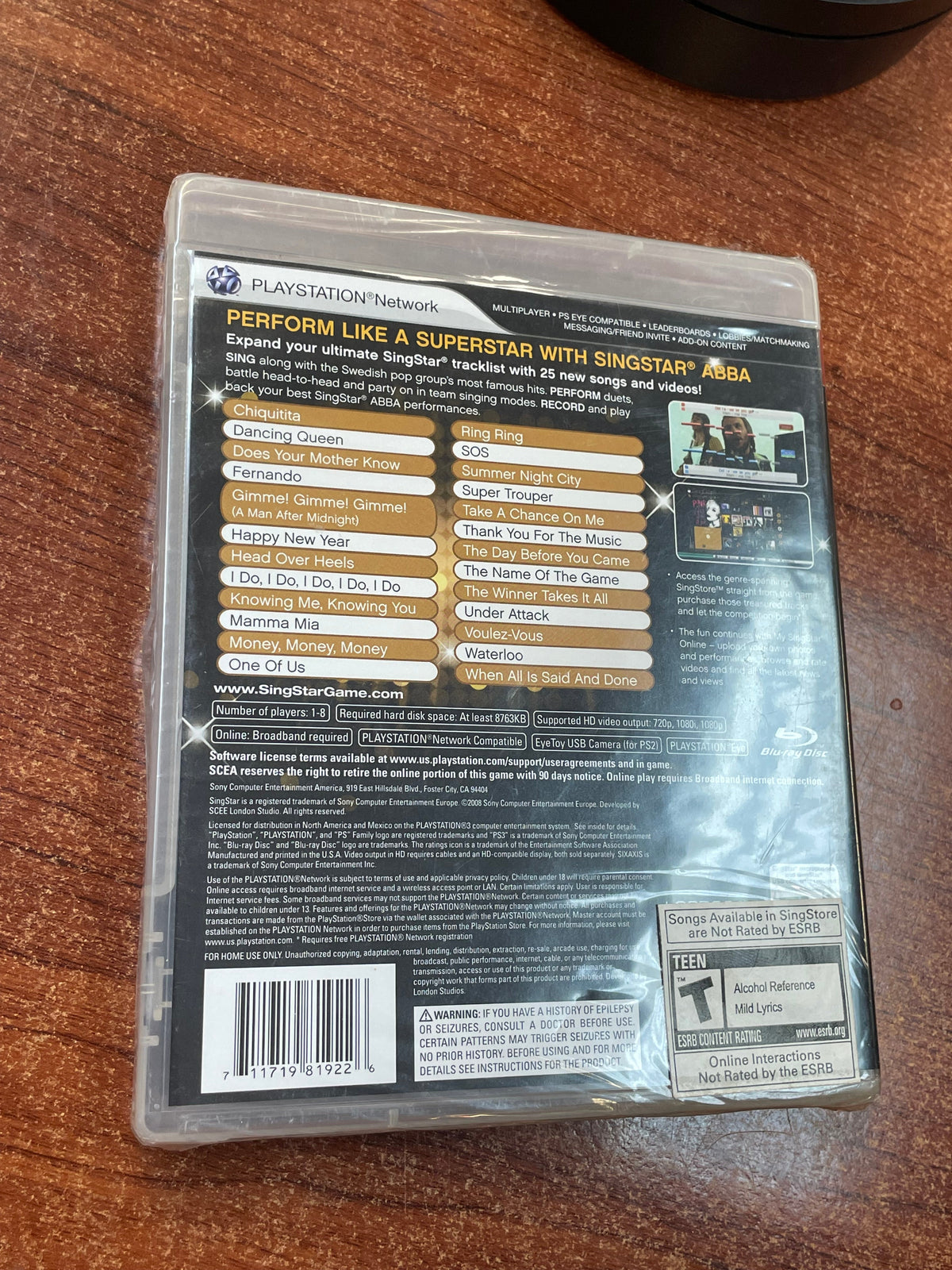 Singstar Abba (Sony PlayStation 3 PS3, Video Game) SEALED product image 4, provided for visual reference and product detail