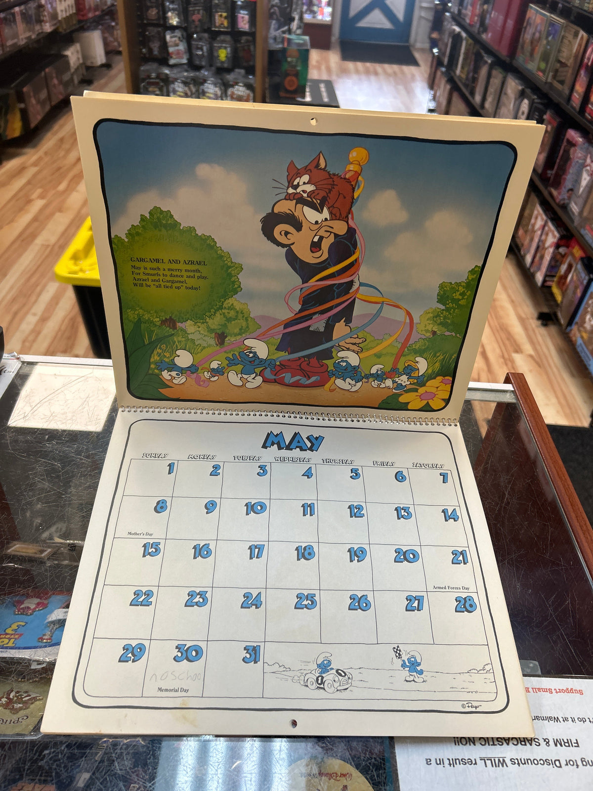 16 Month Calender -1982/1983- (Vintage Smurfs, Schleich Peyo) product image 10, provided for visual reference and product