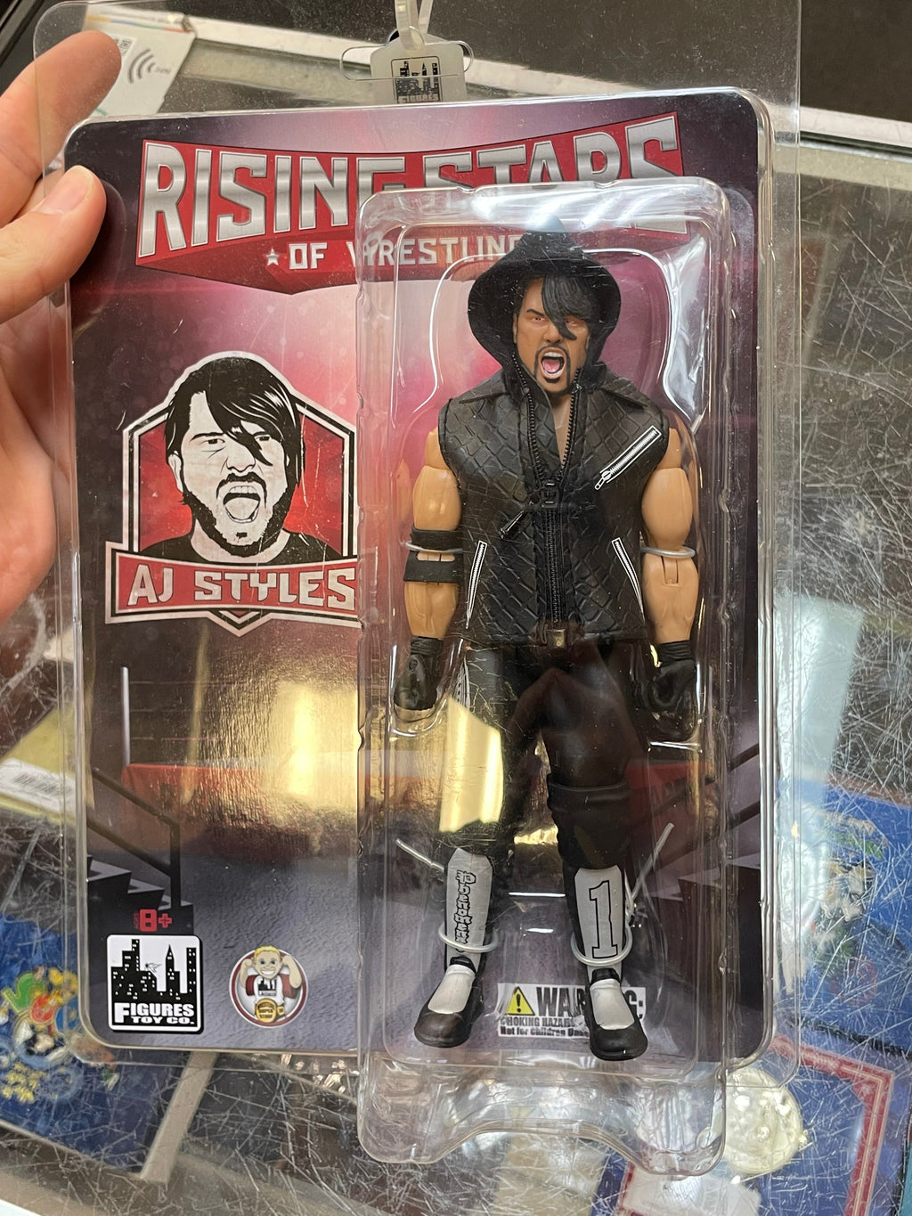 AJ Styles -Black- (Rising Stars of Wrestling, Figures Toy Company) **SEALED** product image 6, provided for visual reference
