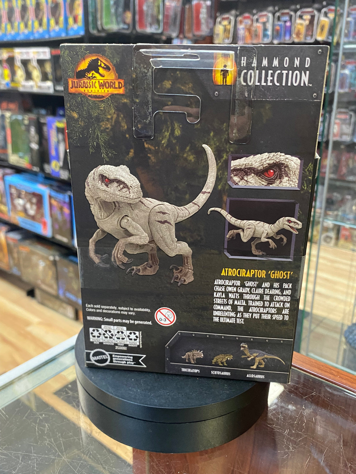 Atrociraptor Ghost (Jurassic Park Hammond Collection, Mattel) SEALED product image 3, provided for visual reference and