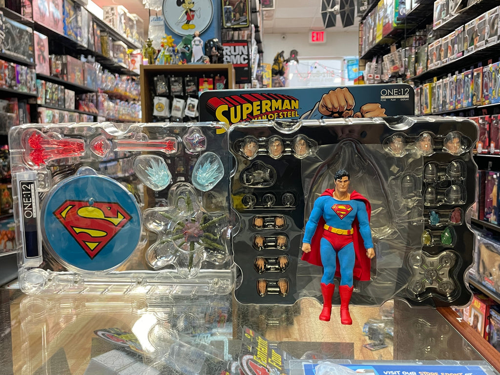 Man of Steel Superman (Mezco One:12, DC Comics) **COMPLETE** product image 1, provided for visual reference and product