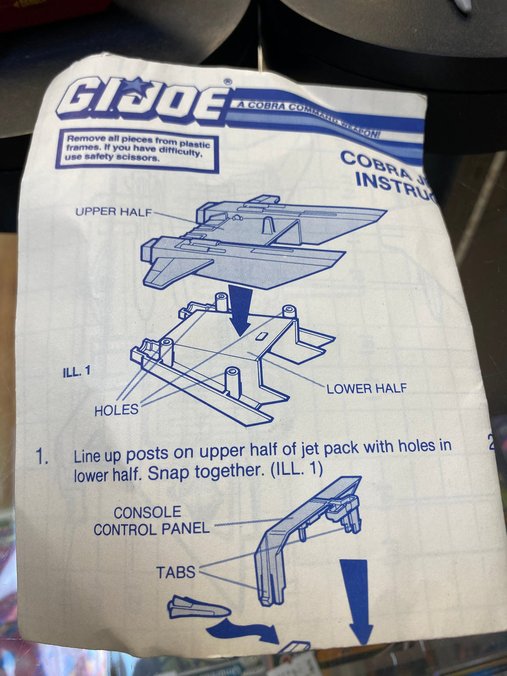Cobra Jet Pack with Blueprint (Vintage GI Joe, Hasbro) COMPLETE product image 7, provided for visual reference and product