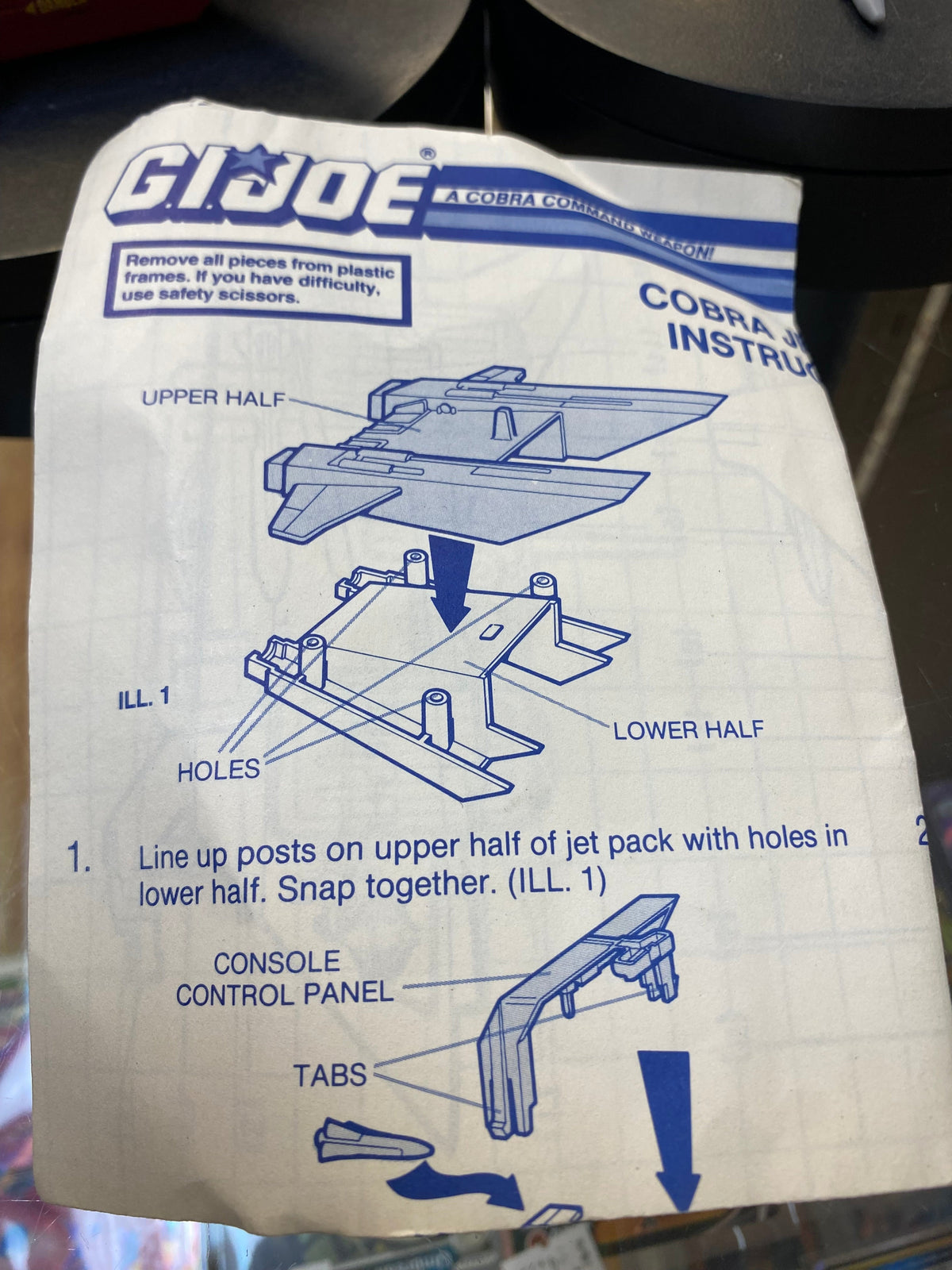 Cobra Jet Pack with Blueprint (Vintage GI Joe, Hasbro) COMPLETE product image 7, provided for visual reference and product