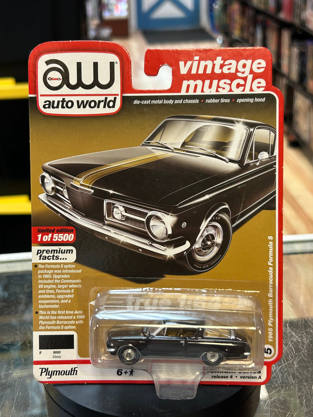 1965 Plymouth Barracuda Formula S (Auto World, Modern Muscle) SEALED product image 1, provided for visual reference and