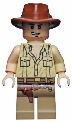 IAJ033 Indiana Jones - Tan Open Collar Shirt product image 1, provided for visual reference and product detail review