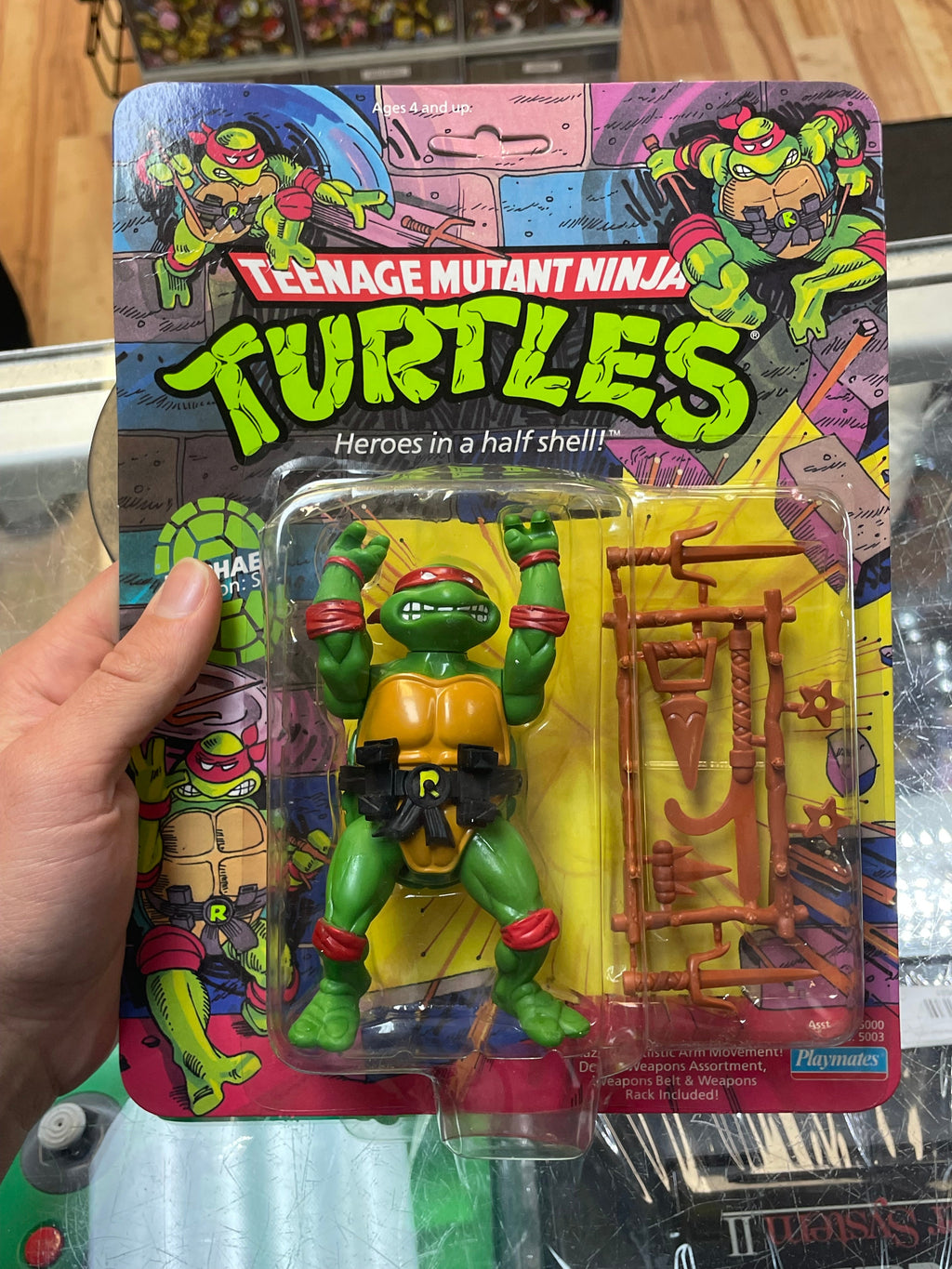 Hard Head Raphael -10 Back- (Vintage TMNT Ninja Turtles, Playmates) **SEALED** product image 3, provided for visual