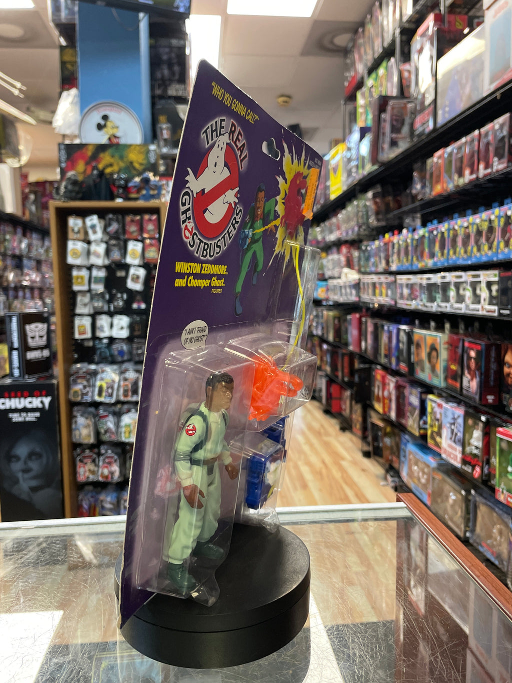 Winston Zeddmore with Chomper Ghost (Vintage Real Ghostbuster, Kenner) **SEALED** product image 2, provided for visual