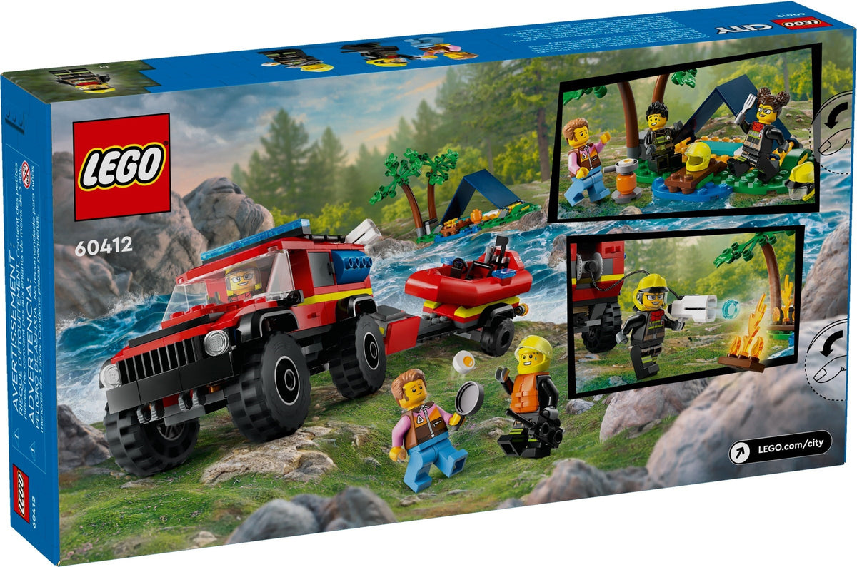 60412 LEGO City: 4x4 Fire Truck with Rescue Boat product image 3, provided for visual reference and product detail review