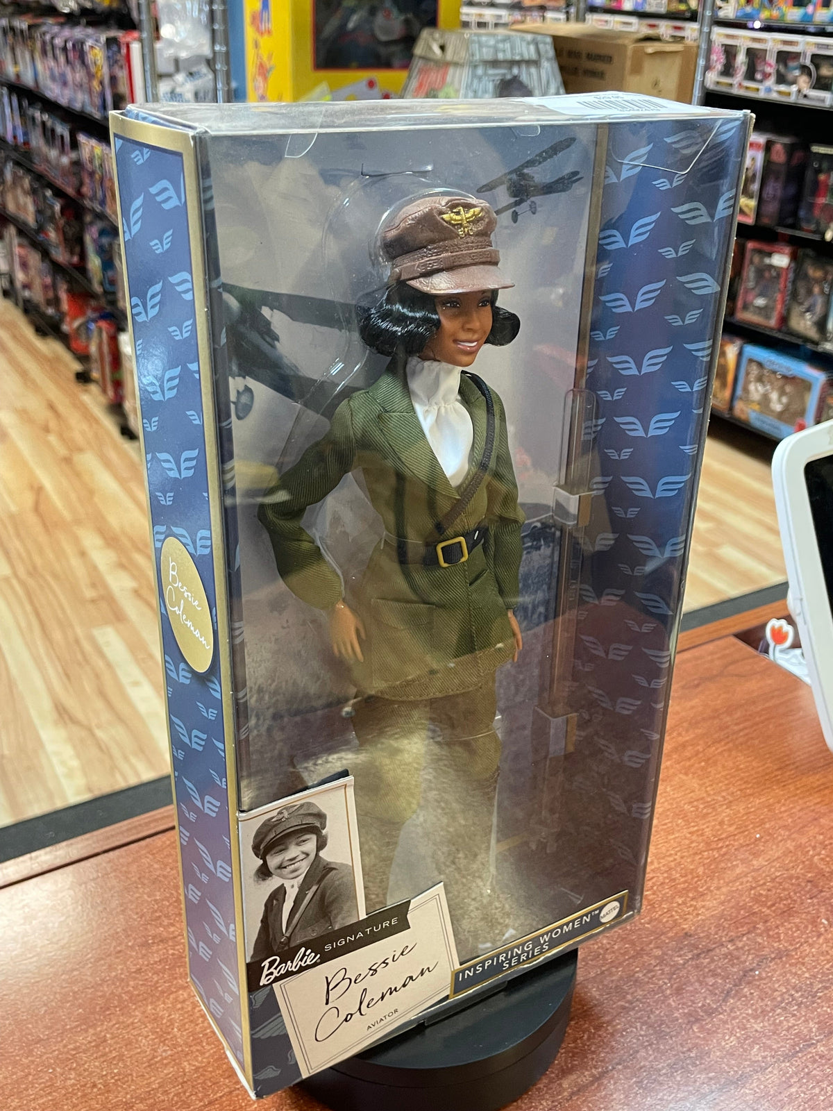 Inspiring Bessie Coleman HJX37 (Vintage Barbie, Mattel) SEALED product image 2, provided for visual reference and product