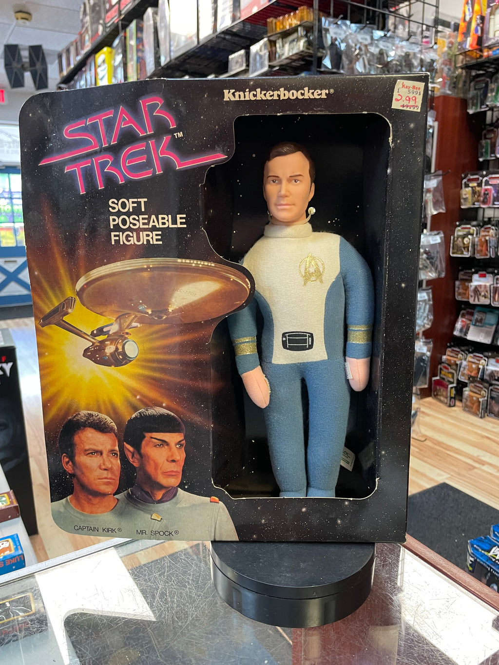 Captain Kirk -Soft Poseable Figure- (Vintage Star Trek, Knickerbocker) product image 1, provided for visual reference and