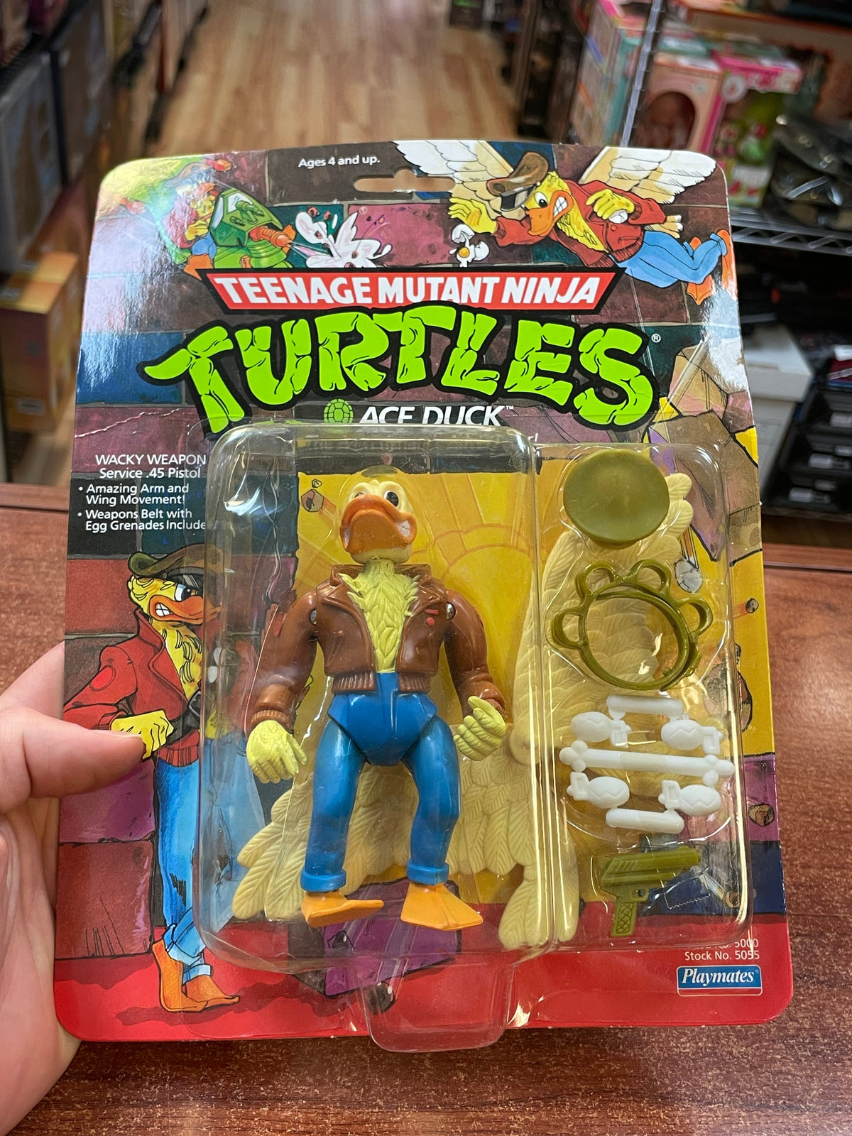Ace Duck No Hat -14 Back- (Vintage TMNT Ninja Turtles, Playmates) **SEALED** product image 8, provided for visual reference
