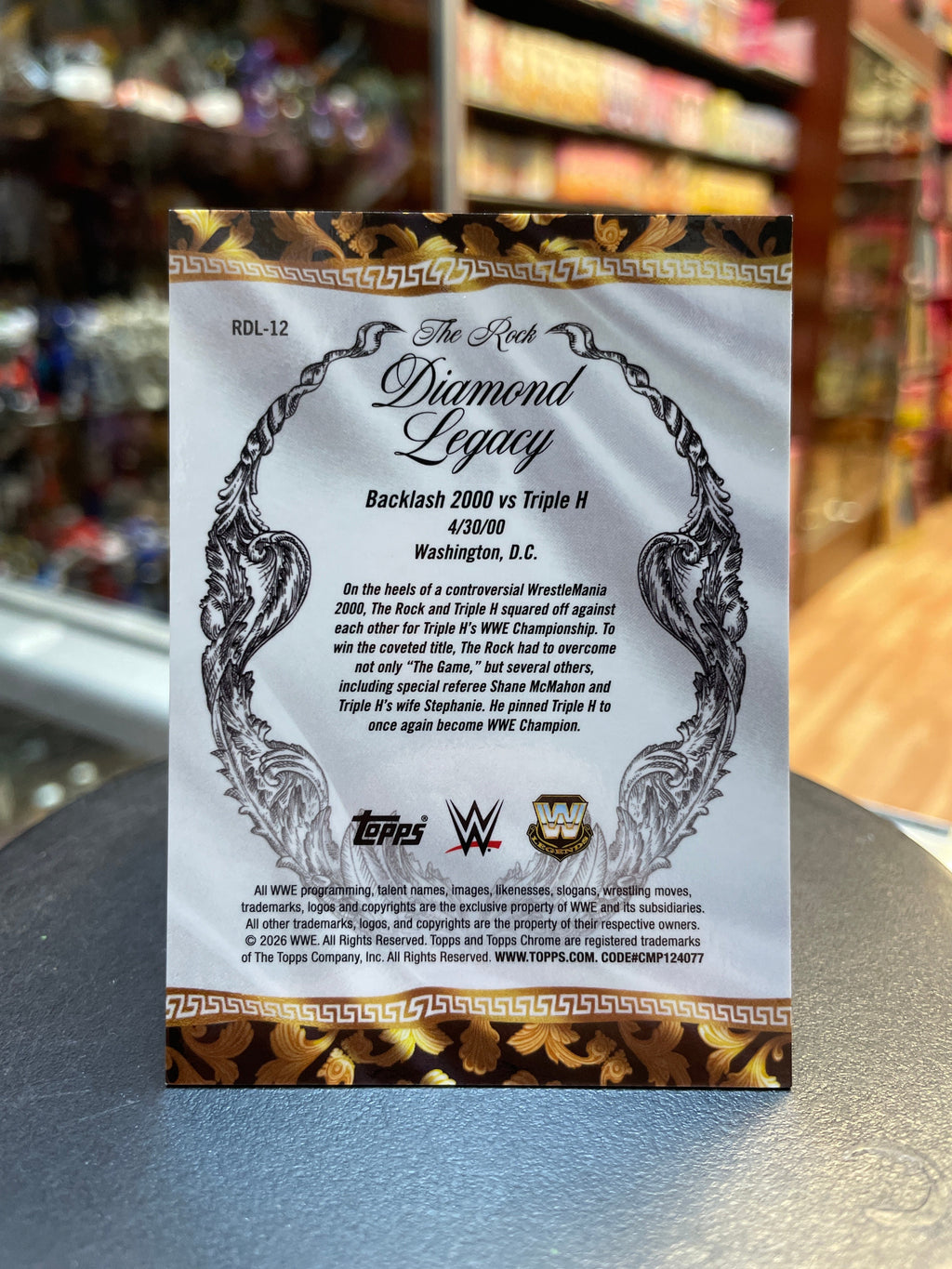 The Rock -Diamond Legacy- Gold Refractor 50/50 (WWE, Topps Chrome) product image 2, provided for visual reference and