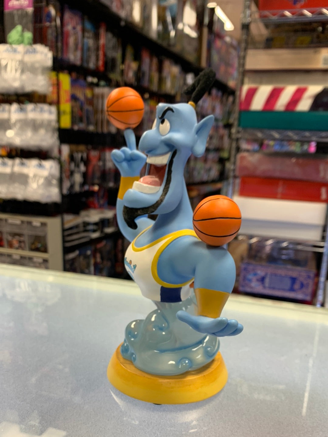 Genie Bobble Head w Spinning Basketballs (Aladdin, Disney) AS IS product image 2, provided for visual reference and product