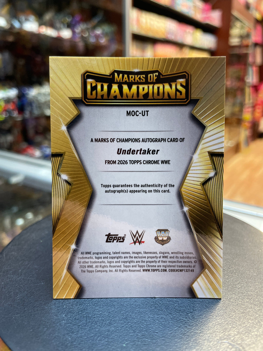 Undertaker Marks of Champions Auto -Orange Refractor 08/25- (WWE, Topps Chrome) product image 2, provided for visual