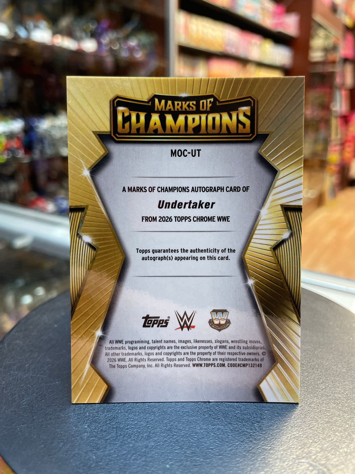 Undertaker Marks of Champions Auto -Orange Refractor 08/25- (WWE, Topps Chrome) product image 2, provided for visual