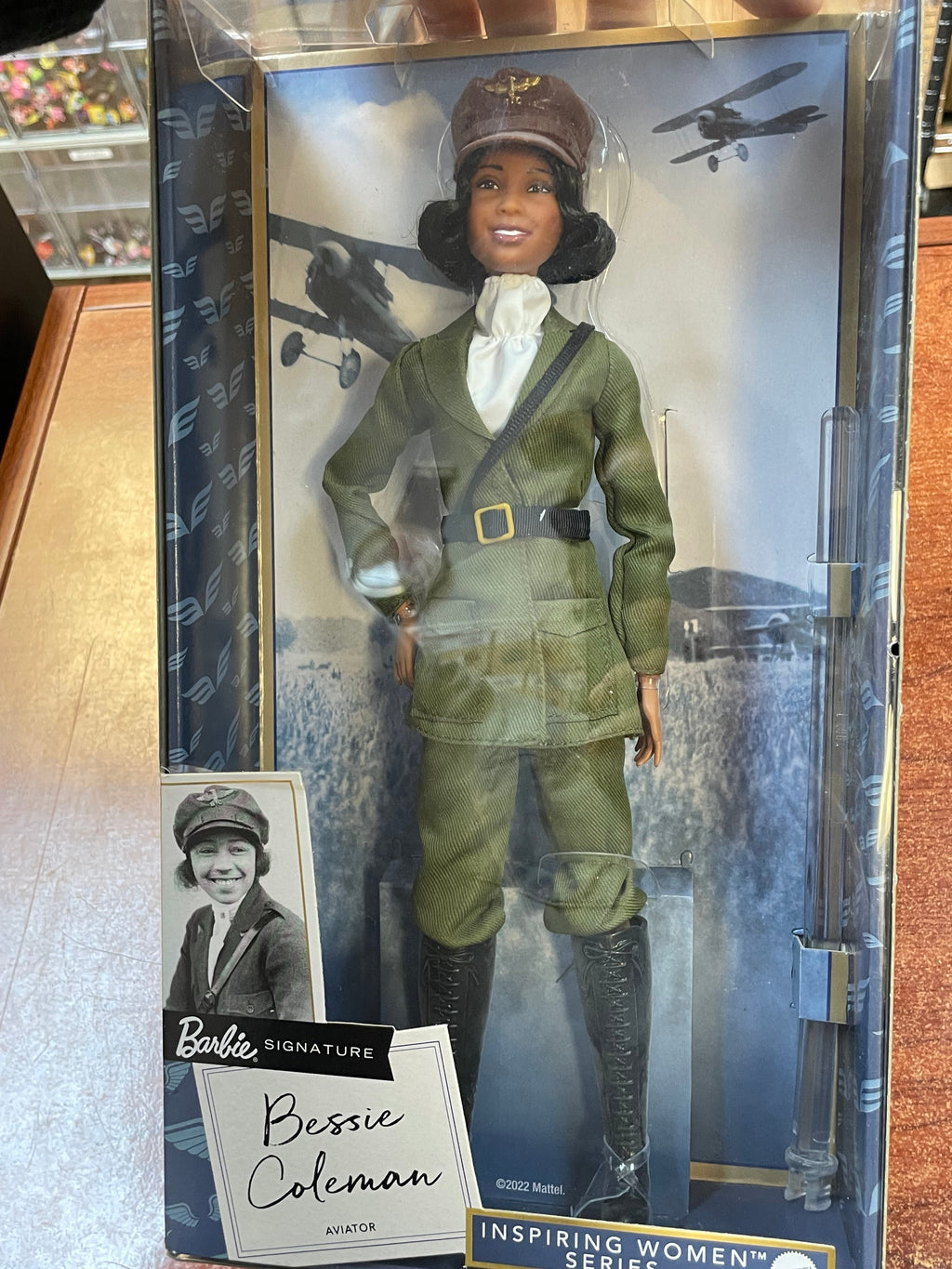 Inspiring Bessie Coleman HJX37 (Vintage Barbie, Mattel) SEALED product image 8, provided for visual reference and product