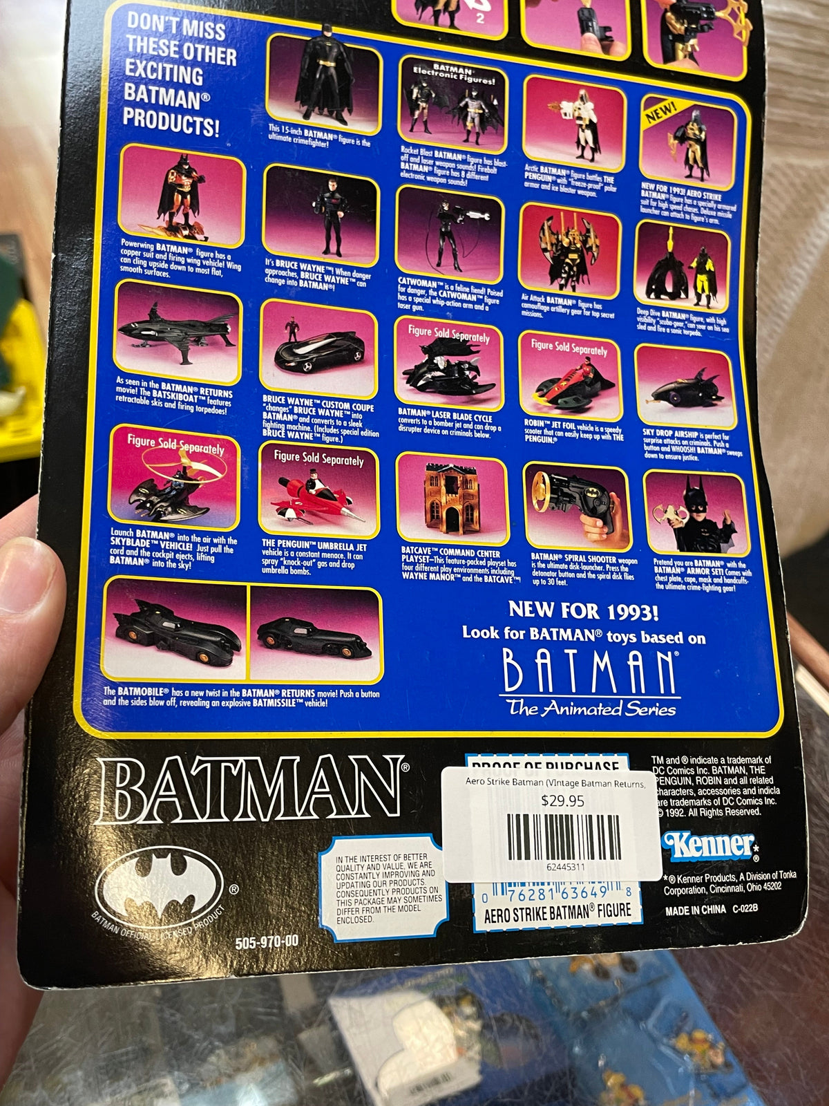 Aero Strike Batman (VIntage Batman Returns, Kenner) SEALED product image 5, provided for visual reference and product detail