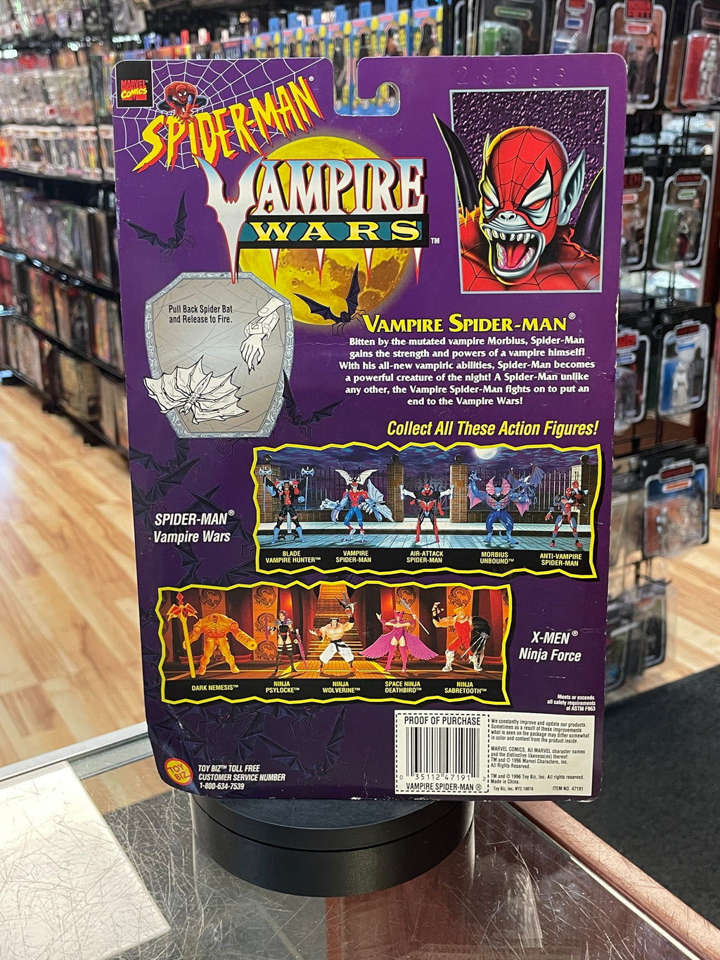 Vampire Spider-Man (Vintage Marvel Superman, Toybiz) SEALED product image 5, provided for visual reference and product