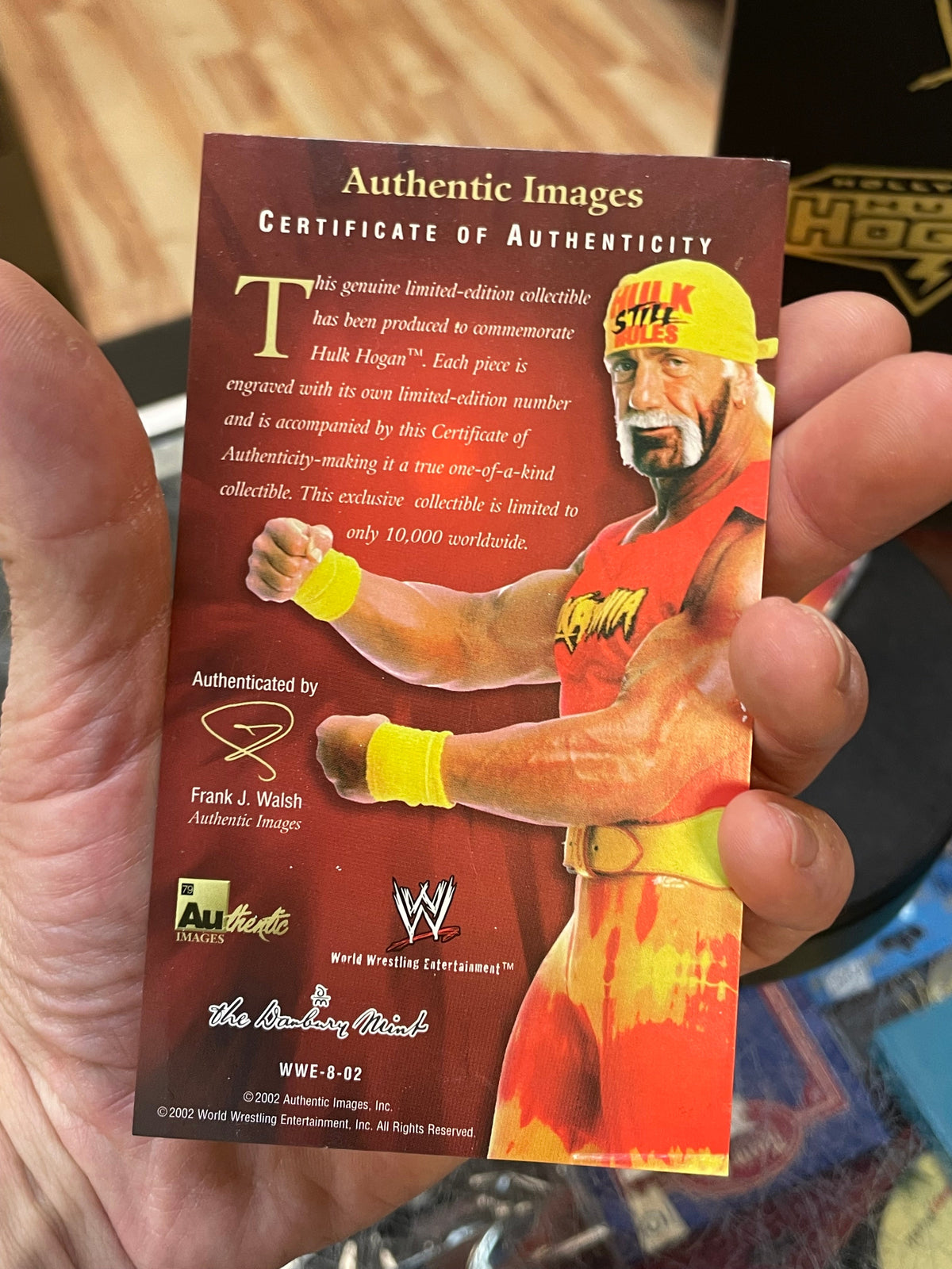 Hollywood Hulk Hogan 117/10,000 Gold Card (Vintage WWF, Danbury Mint) product image 8, provided for visual reference and