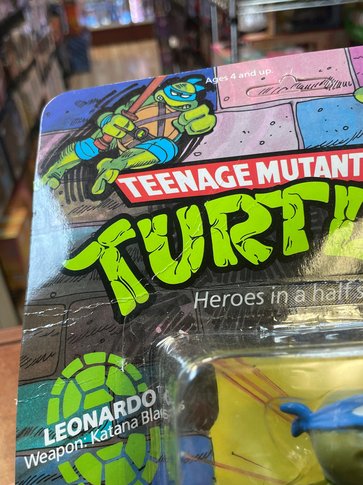 Hard Head Leonardo -10 Back- (Vintage TMNT Ninja Turtles, Playmates) **SEALED** product image 10, provided for visual