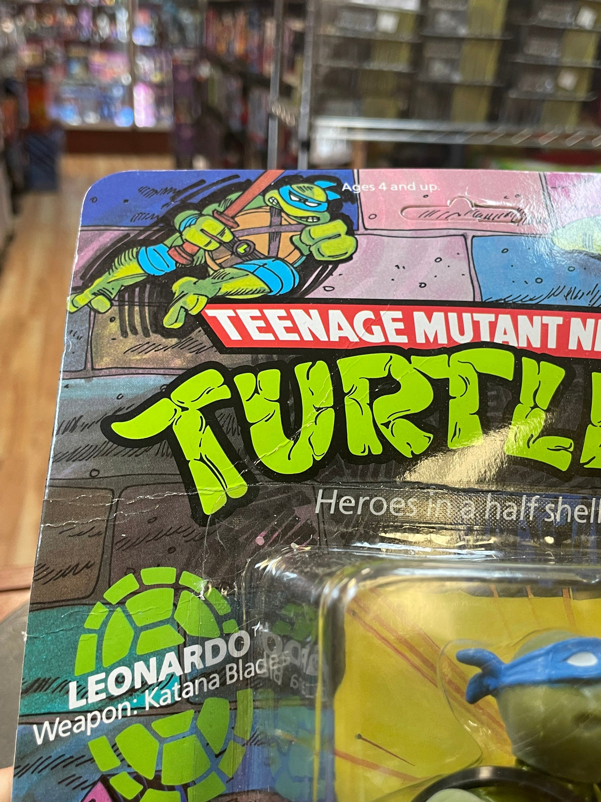Hard Head Leonardo -10 Back- (Vintage TMNT Ninja Turtles, Playmates) **SEALED** product image 11, provided for visual