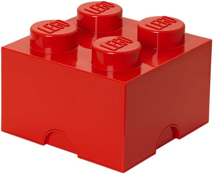 40030635 Lego Storage Brick Box 4 Stud, Red product image 1, provided for visual reference and product detail review