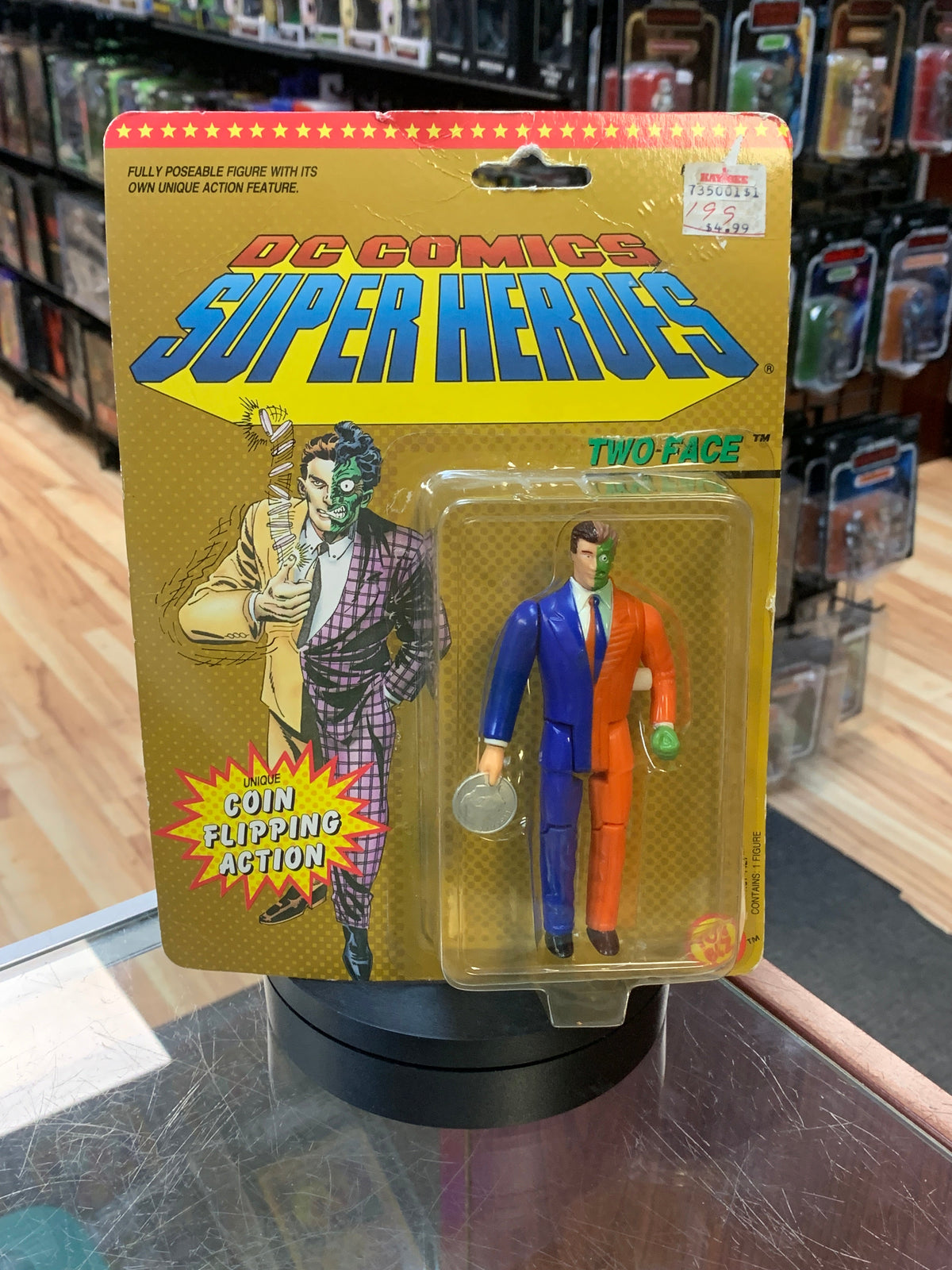 Two Face with Coin Action 0016 (VIntage DC Superheroes, Toybiz) SEALED product image 2, provided for visual reference and