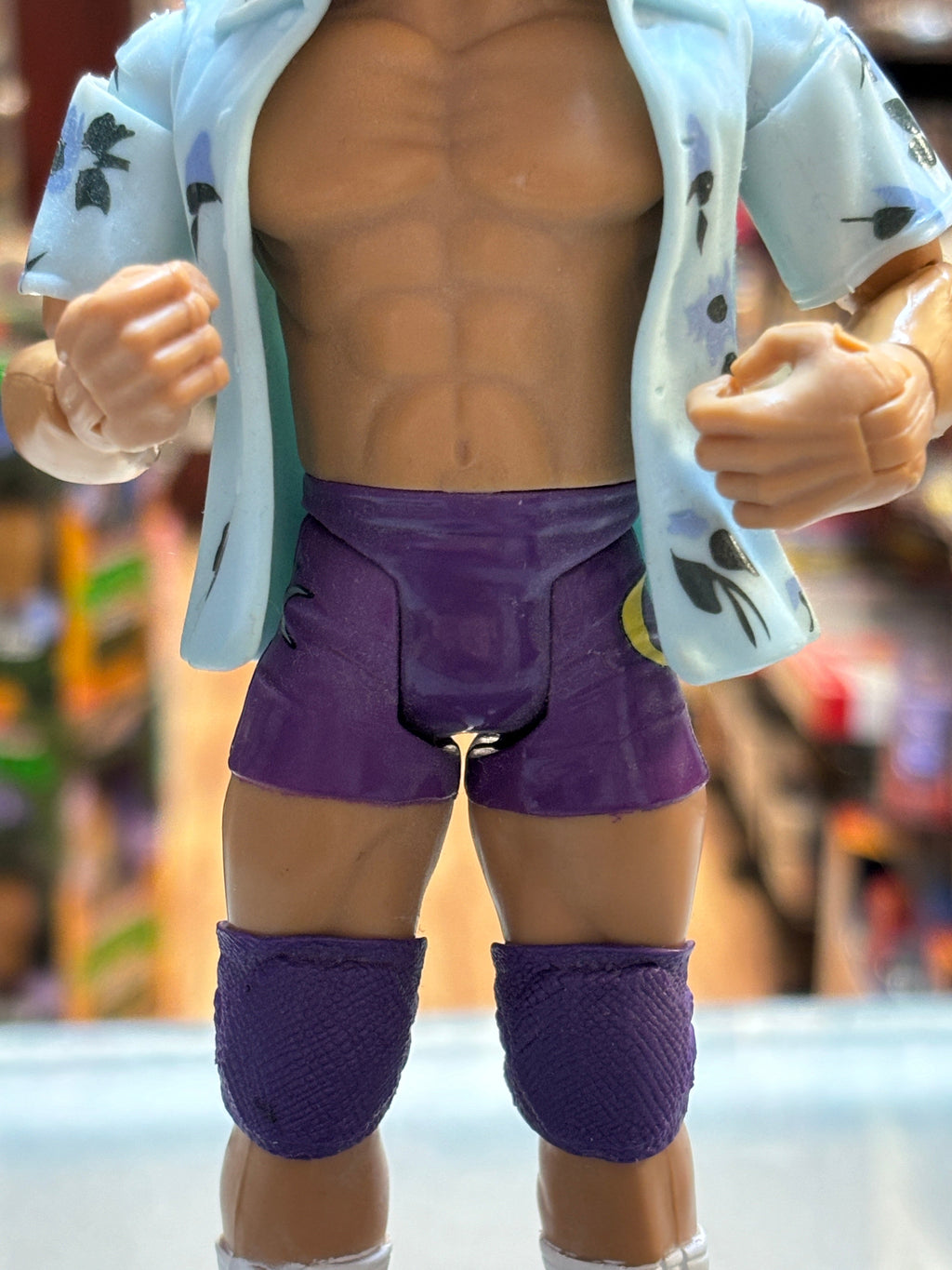 Carlito Purple Trunks & Flocked Hair (WWE Ruthless Aggression, Jakks Pacific) product image 3, provided for visual reference