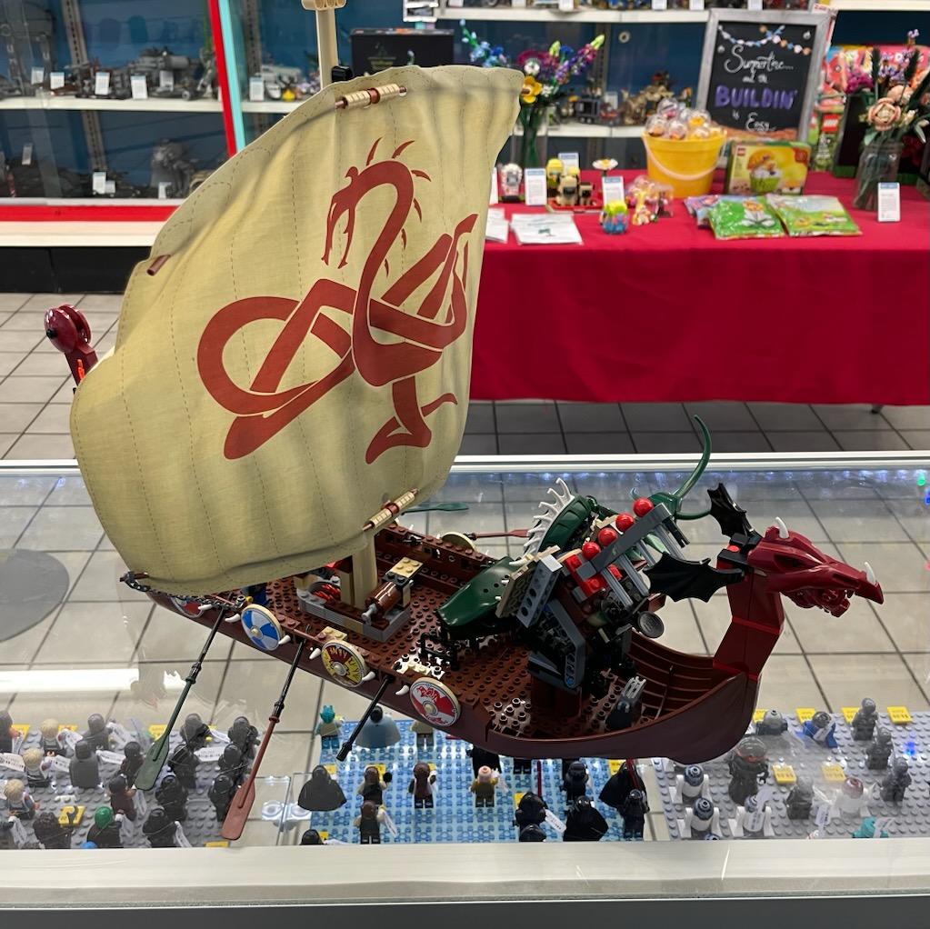 7018 LEGO Viking Ship challenges the Midgard Serpent (Retired) (Previously Owned) product image 1, provided for visual