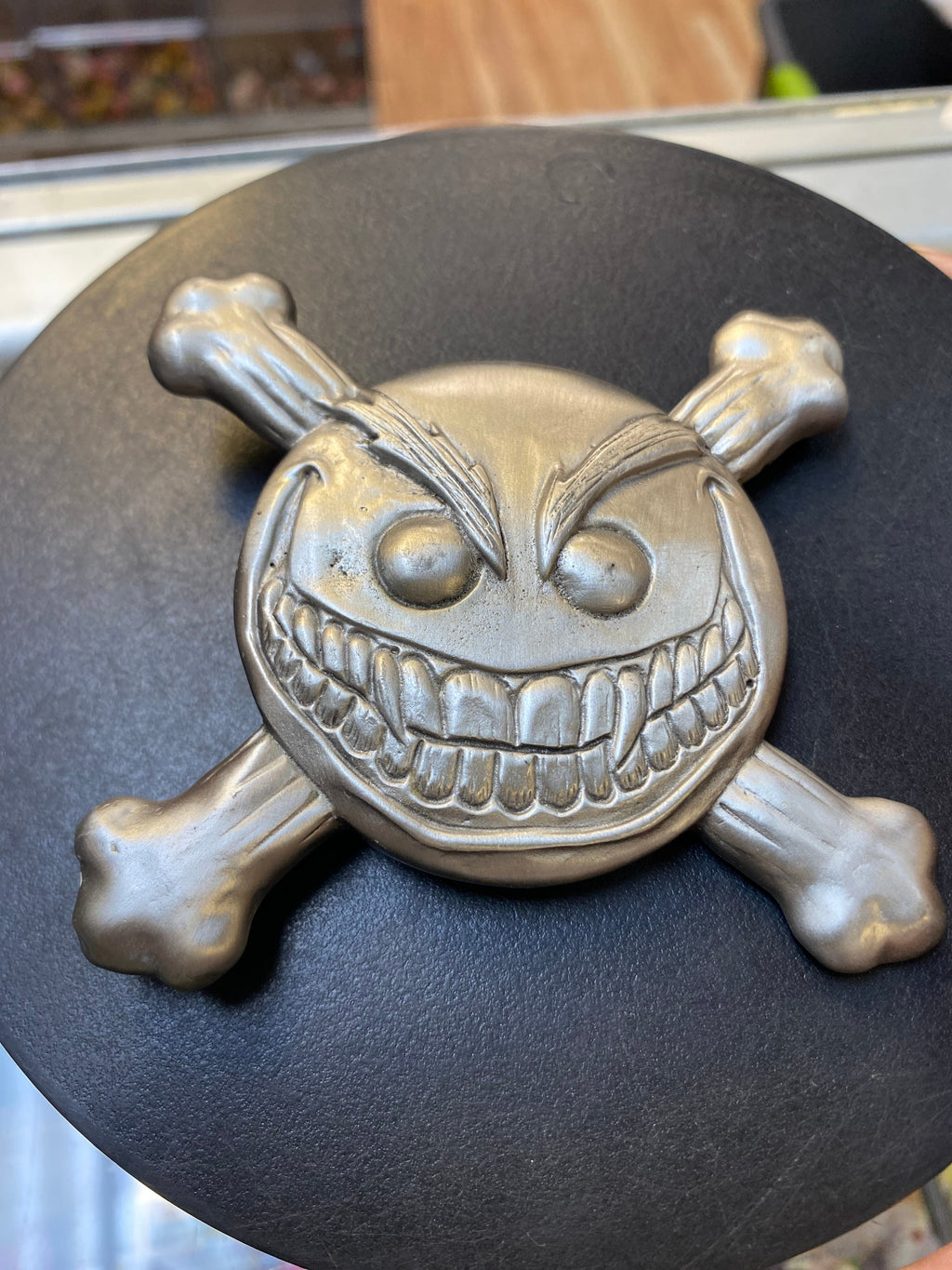 Smiley Psychotic Chaos Belt Buckle ( Vintage Lady Death) LOOSE product image 1, provided for visual reference and product