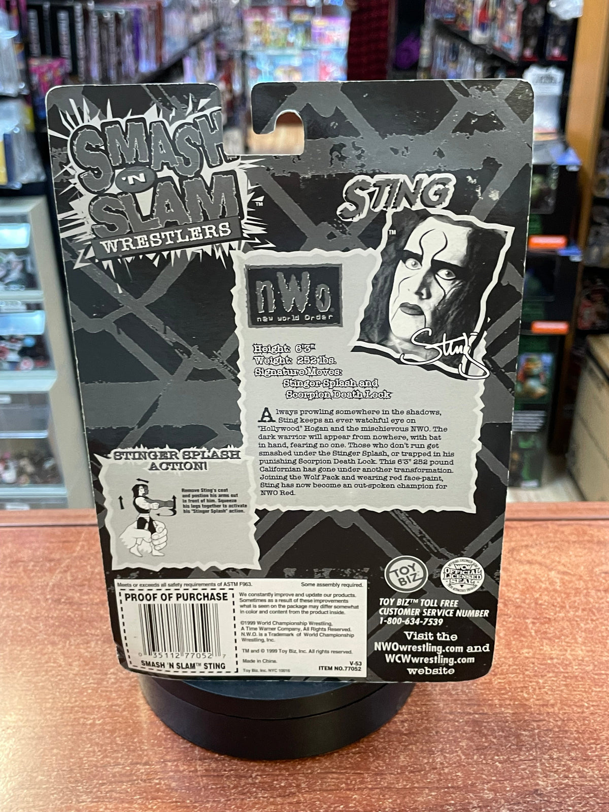 Black Coat Sting (WCW Smash N' Slam, Toybiz) **SEALED** product image 2, provided for visual reference and product detail