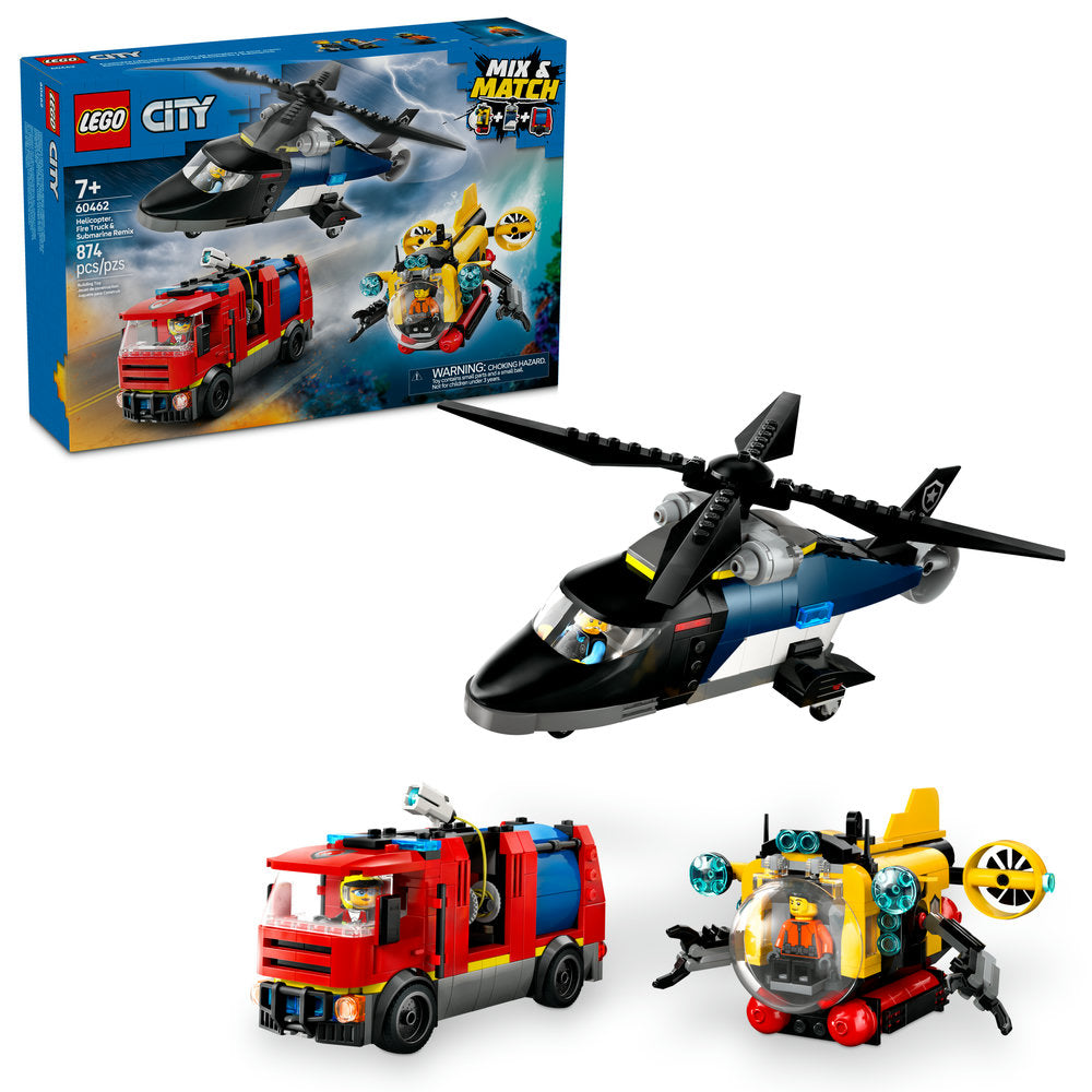 60462 Helicopter, Fire Truck & Submarine Remix product image 1, provided for visual reference and product detail review