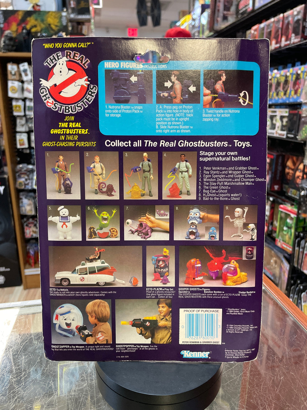 Peter Venkman with Grabber Ghost (Vintage Real Ghostbuster, Kenner) **SEALED** product image 4, provided for visual