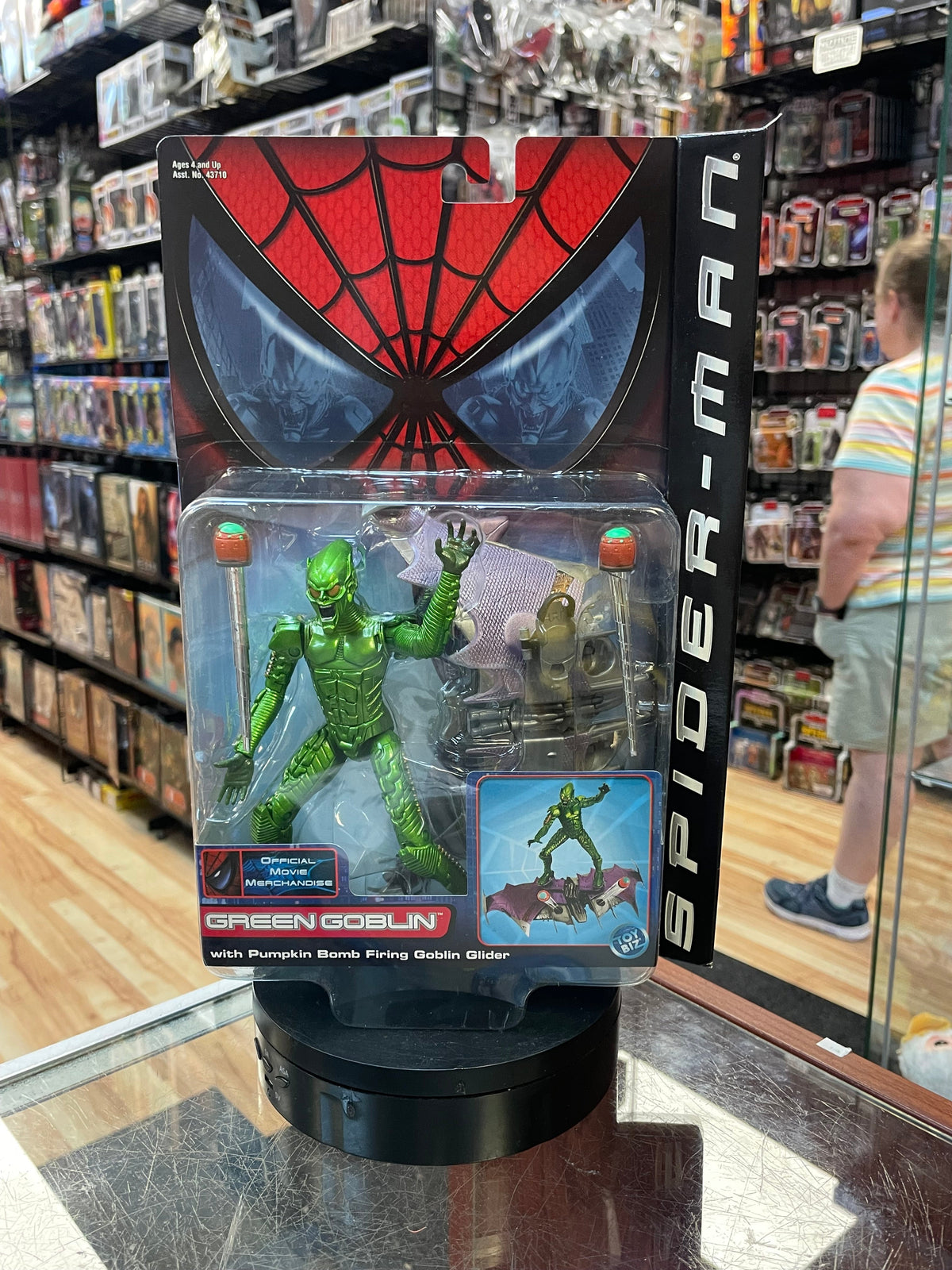 Green Goblin With Pumpkin Bomb Firing Goblin Glider Series 2 (Vintage Spider-Man, Toy Biz) SEALED product image 1, provided