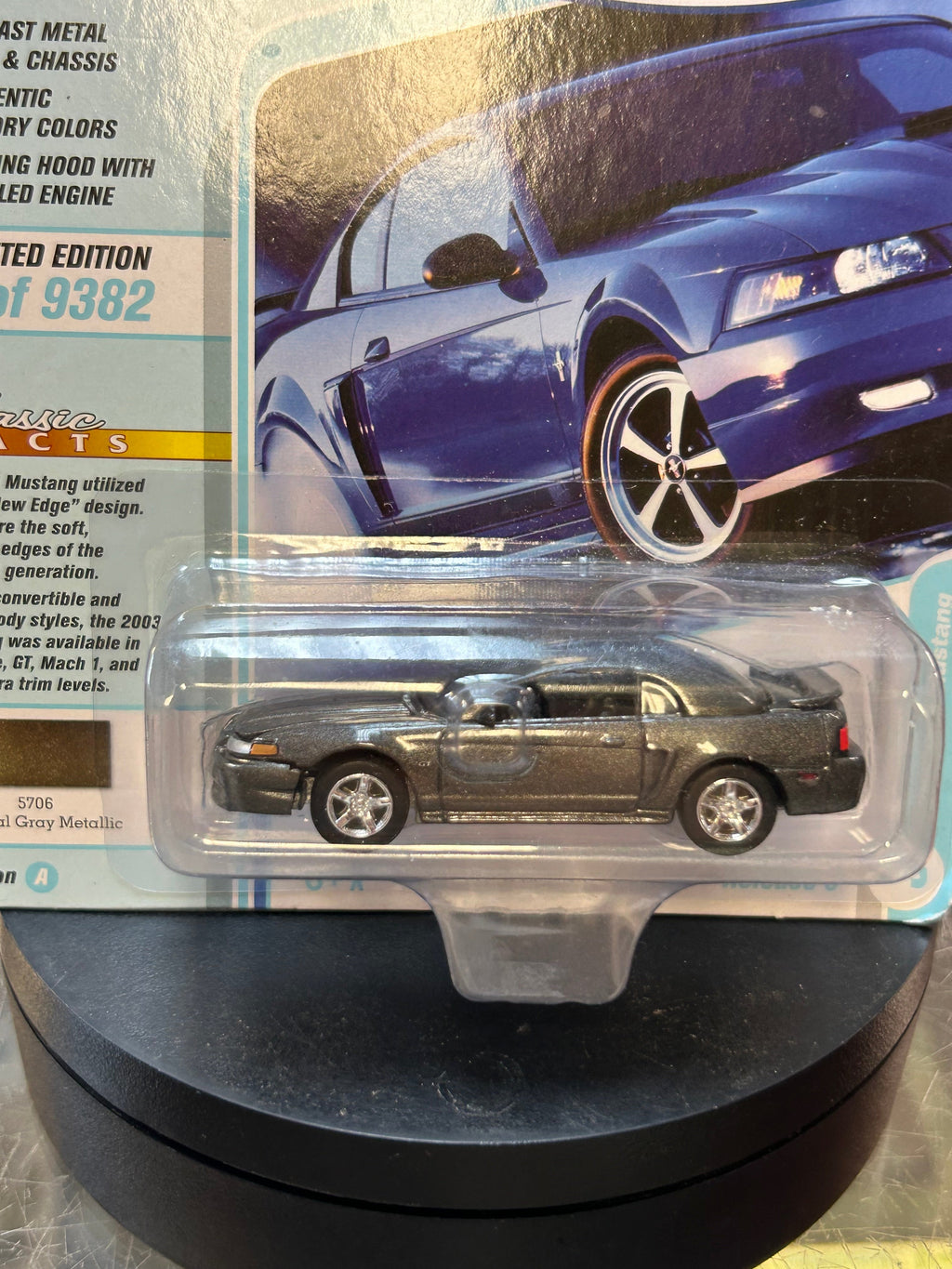 2003 Ford Mustang Grey (Johnny Lightning, Classic Gold Collection) SEALED product image 3, provided for visual reference and