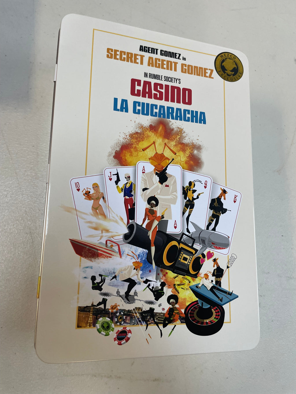 Secret Agent Gomez 2021 Mezcocon Summer Edition Casino High Roller Box Set (Mezco One:12, Mezco Toyz) MISSING STICKERS